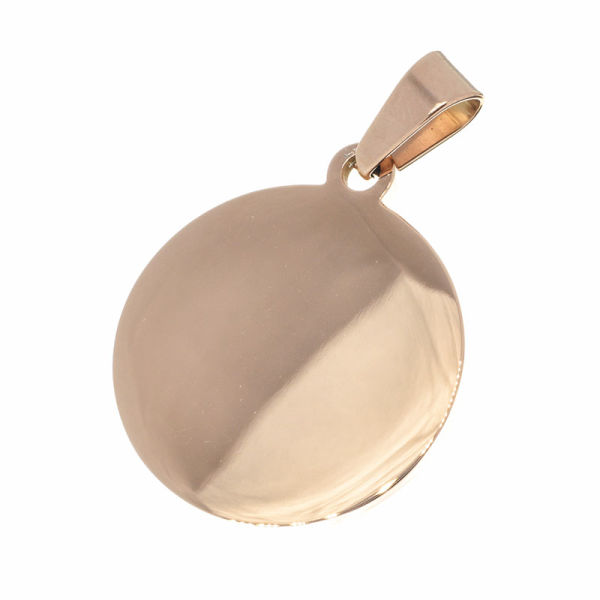 Edelstahlanhänger - Runde Gravurplatte PVD-Rosegold 20mm