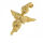 Edelstahlanhänger – Engel mit Saiteninstrument – goldfarben