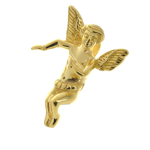 Edelstahlanhänger - goldener Engel