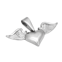 Edelstahlanhänger - Herz mit Flügeln