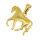 Edelstahlanhänger - Pferd goldfarben