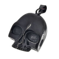 Edelstahlanhänger - Totenkopf "schwarz"