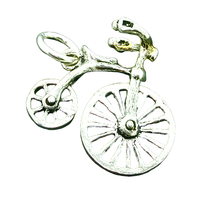 925 Sterling Silberanhänger - Klassisches Fahrrad
