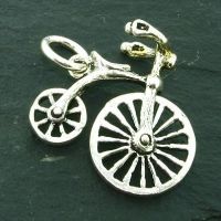 925 Sterling Silberanhänger - Klassisches Fahrrad