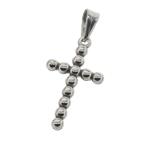 Edelstahlanhänger - Kreuz aus Kugelgliedern