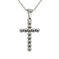 Edelstahlanhänger - Kreuz aus Kugelgliedern