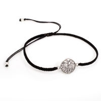 Cloth Bracelet with 925 Sterling Silver Pendant - Tree of...