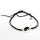 Stoffarmband mit 925 Sterling Silberanhänger - Yin und Yang