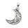 925 Sterling Silver Pendant – Crescent with Flowing Line Ornament