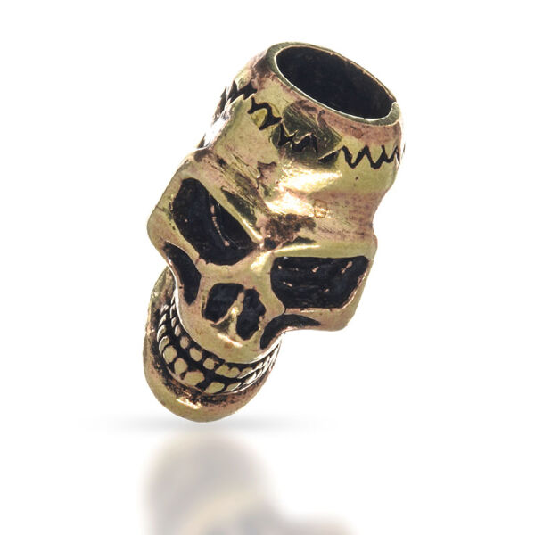 Bronze Beard Bead - Skull