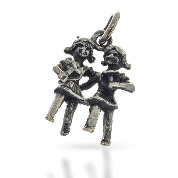 Sternzeichen-Anhänger Zwillinge als Figurenpaar aus 925er Silber