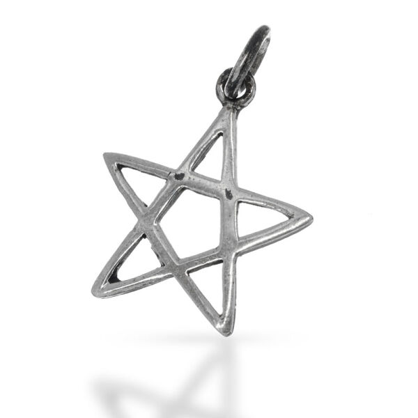Offener Pentagramm-Anhänger ohne Kreisrahmen aus 925er Silber