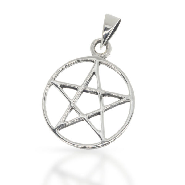 Pentagramm-Anhänger „Alewar“ mit feinem Kreis aus 925er Silber