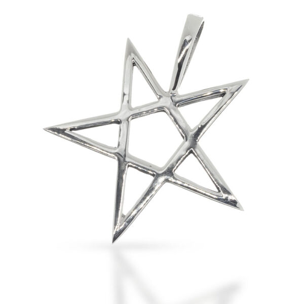 Pentagramm-Anhänger „Leon“ mit freier Sternkontur aus 925er Silber