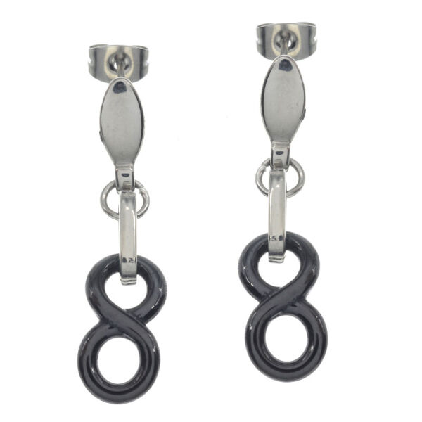 Edelstahlohrstecker Keramikanhänger "Infinity"