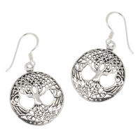 Ohrhänger 925er Sterling Silber- Baum Yggdrasil