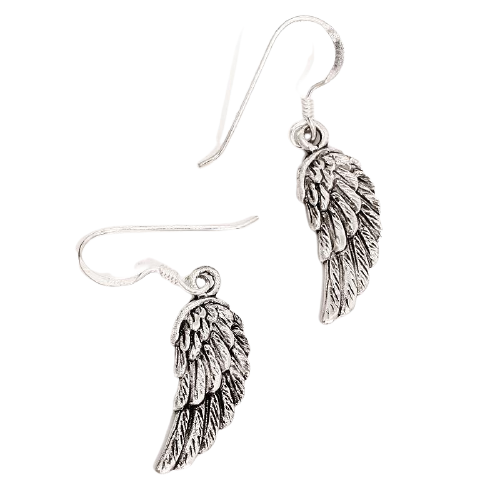 925 Sterling Silver Earrings - Silver Wings