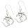Silver earrings, 925 sterling silver Om
