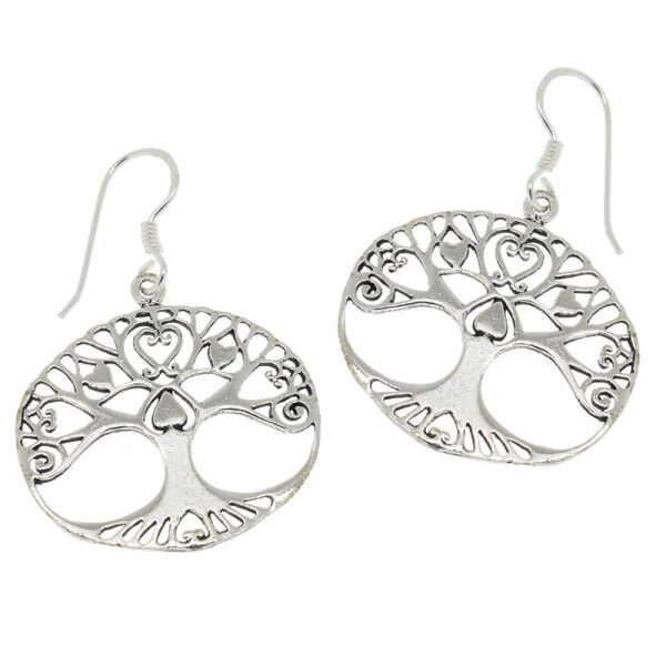 Silberohrhänger 925er Sterling Baum Yggdrasil