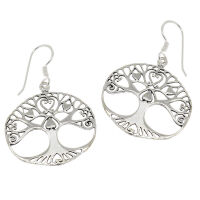 Silberohrhänger 925er Sterling Baum Yggdrasil