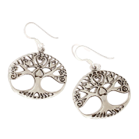 925 Sterling Silver Earrings - Tree Of Life Yggdrasil
