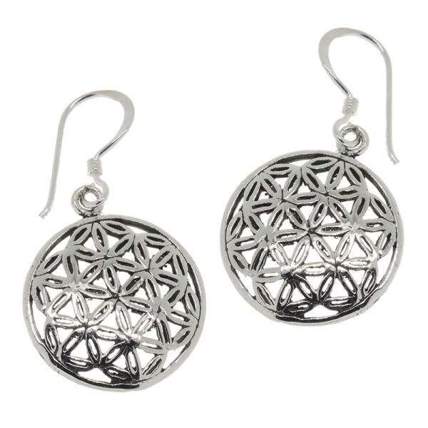 Silberohrringe 925er Sterling Blume des Lebens