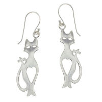 Silberohrhänger 925er Sterlingsilber Katze