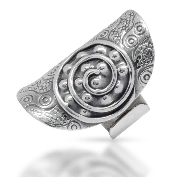 925 Sterling Silberring - Sonnenblume - offene Ringschiene