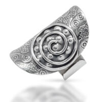 925 Sterling Silberring - Sonnenblume - offene Ringschiene