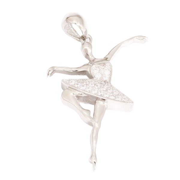 925 Sterling Silberanhänger - Ballerina/Tänzerin
