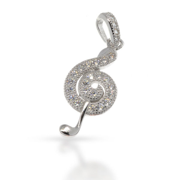 925 Sterling Silberanhänger - Notenschlüssel
