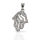 925 Sterling Silberanhänger - C/Z Kubikzirkon Hand der Fatima mit Schwan