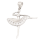 925 Sterling Silberanhänger - Ballerina mit Cubic Zirkonia