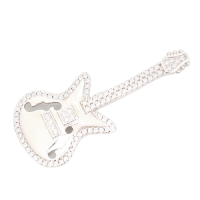 925 Sterling Silberanhänger - C/Z Kubikzirkon E-Gitarre