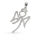 925 Sterling Silver Pendant – Valentin Cubic Zirconia Angel with Flowing Lines