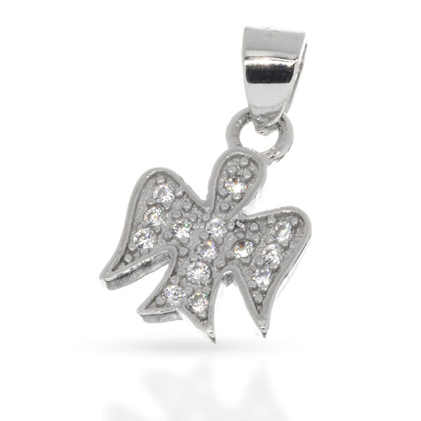 925 Sterling Silberanhänger - C/Z Kubikzirkon Engel "Dean"