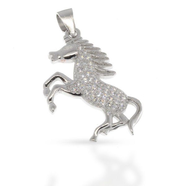 925 Sterling Silberanhänger - Kubikzirkon Pferd "Zeno"