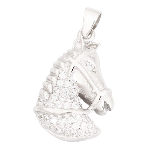 925 Sterling Silberanhänger - C/Z Kubikzirkon Pferd "Joakim"