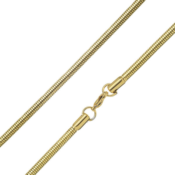 4 mm Schlangenkette - 90 cm PVD-Gold