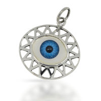 925 Sterling Silberanhänger - Blaues Auge...