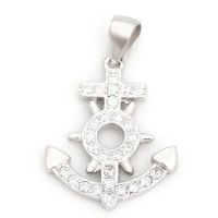 925 Sterling Silberanhänger - Kubikzirkon C/Z Anker "Boja"