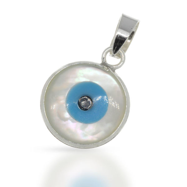 925 Sterling Silberanhänger - Kubikzirkon C/Z  Hand der Fatima