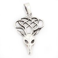 Stag Head Pendant with Celtic Knot Antlers in 925...
