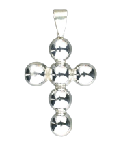 925 Sterling Silberanhänger - Kreuz aus Kugeln