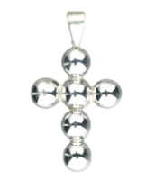 925 Sterling Silberanhänger - Kreuz aus Kugeln