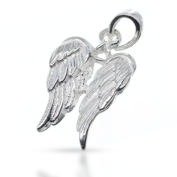 925 sterling silver pendant - angel double wings