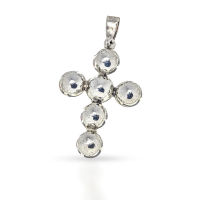 925 Sterling Silver Pendant - Cross of Balls