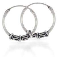 Bali-Creolen aus 925er Silber – Wellenornamente und...