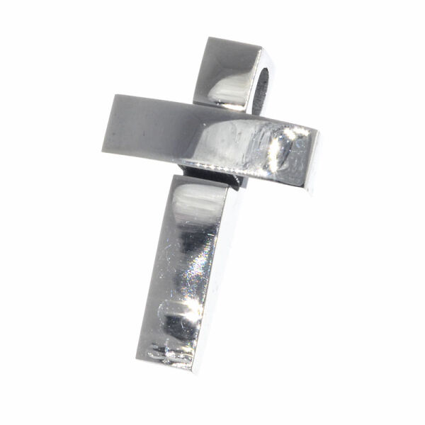 Edelstahlanhänger – Kreuz aus überlagerten Metallbändern