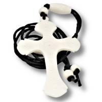 Stoffband mit Knochenanhänger Kreuz